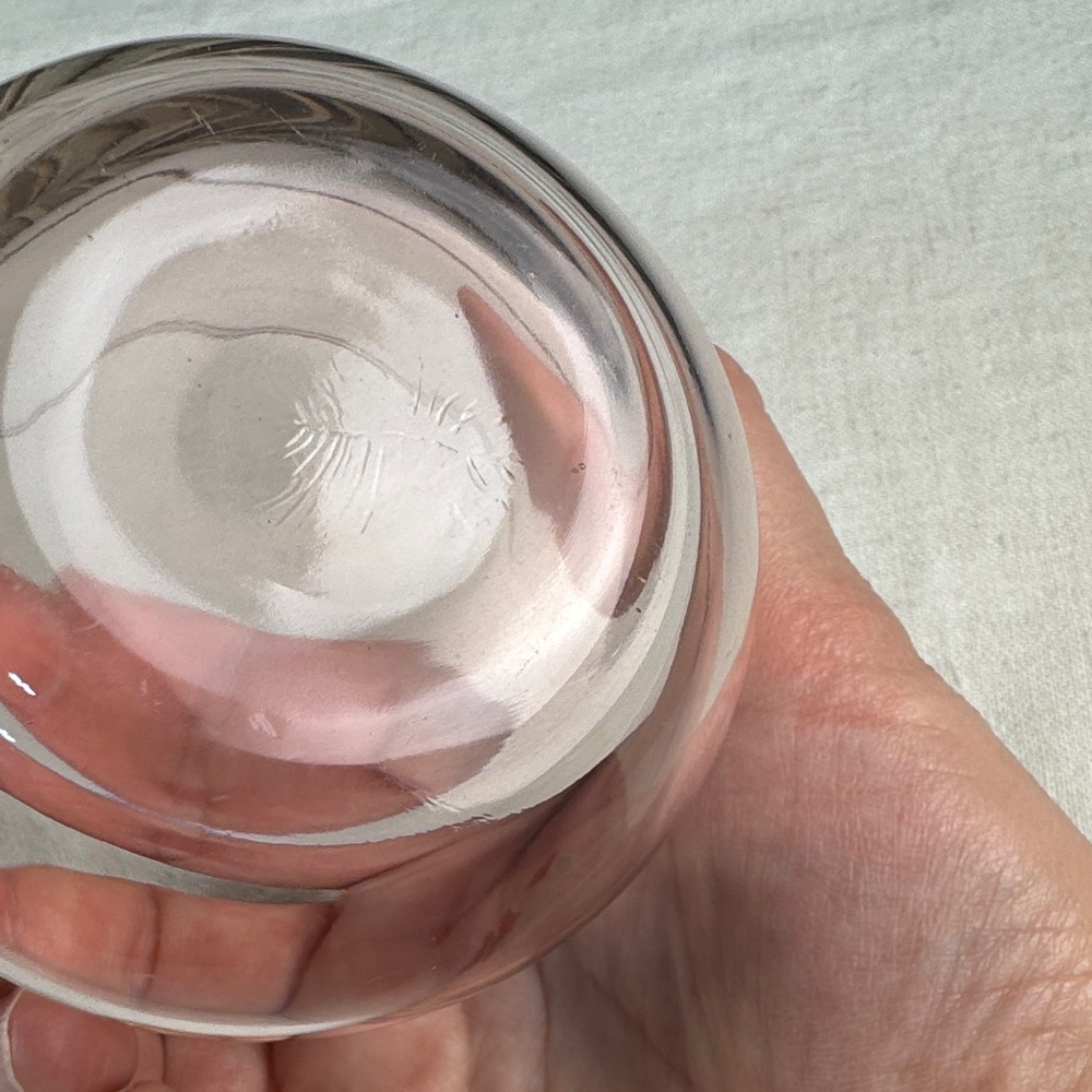 2 Elegant Pink Glass MCM Tumblers with Floral Design - Picture 6 of 10